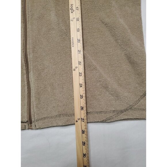 Kavu Fleece Jacket Mens Large Tan Full Zip Zip Chest Pocket Canvas Elbow Patches - Picture 8 of 11